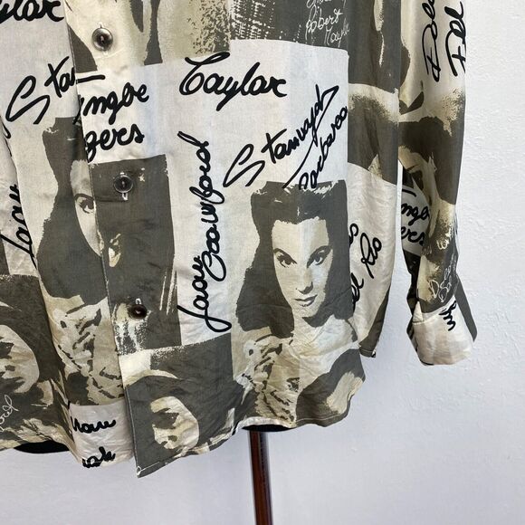 Vintage Cedars Sport Silk Men Shirt Medium Hollywood Stars Retro Novelty Disco - Picture 5 of 13